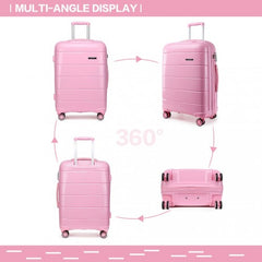 K1997L - KONO 20-24-28” HARD SHELL PP SUITCASE SET - PINK