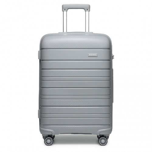 K2091L - Kono 20 Inch Multi Texture Hard Shell PP Suitcase - Classic Collection - Grey