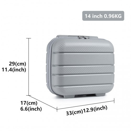 K2091L - Kono 14 Inch Multi Texture Hard Shell PP Vanity Case - Classic Collection - Grey