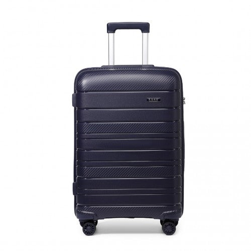 K2091L - Kono 20 Inch Multi Texture Hard Shell PP Suitcase - Classic Collection - Navy