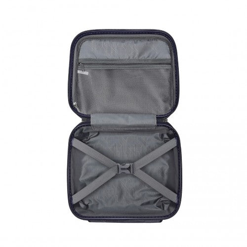 K2091L - Kono 14 Inch Multi Texture Hard Shell PP Vanity Case - Classic Collection - Navy