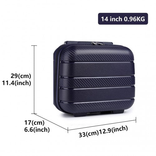 K2091L - Kono 14 Inch Multi Texture Hard Shell PP Vanity Case - Classic Collection - Navy