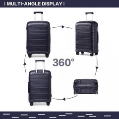 K2091L - Kono 28 Inch Multi Texture Hard Shell PP Suitcase - Classic Collection - Navy