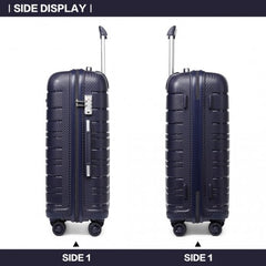 K2091L - Kono 24 Inch Multi Texture Hard Shell PP Suitcase - Classic Collection - Navy