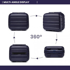 K2091L - Kono Multi Texture Hard Shell PP Suitcase With TSA Lock And Vanity Case 4 Pieces Set - Classic Collection - Navy