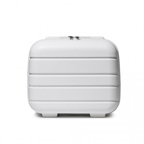 K2091L - Kono 14 Inch Multi Texture Hard Shell PP Vanity Case - Classic Collection - White