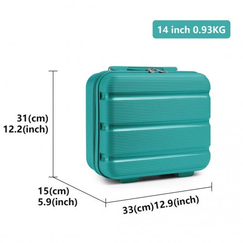 K2092L - Kono 14 Inch Bright Hard Shell PP Vanity Case - Blue