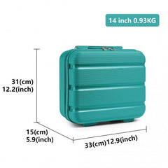 K2092L - Kono 14 Inch Bright Hard Shell PP Vanity Case - Blue