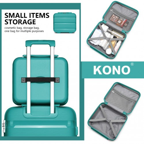 K2092L - Kono 14 Inch Bright Hard Shell PP Vanity Case - Blue