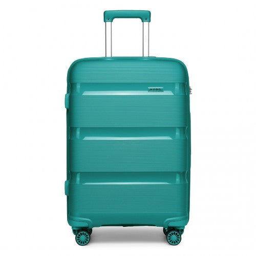 K2092L - Kono 20 Inch Bright Hard Shell PP Carry-On Suitcase In Cabin Size - Blue/Green