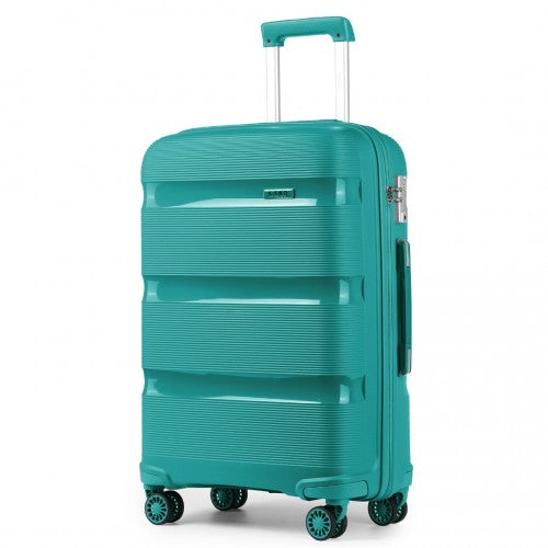 K2092L - Kono 24 Inch Bright Hard Shell PP Suitcase - Classic Collection - Blue/Green