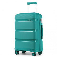 K2092L - Kono 20 Inch Bright Hard Shell PP Carry-On Suitcase In Cabin Size - Blue/Green