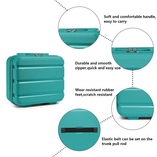 K2092L - Kono Bright Hard Shell PP Suitcase With TSA Lock And Vanity Case 4 Pieces Set - Classic Collection - Blue