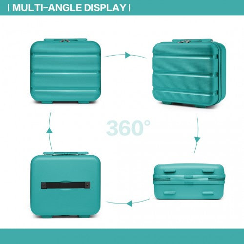 K2092L - Kono Bright Hard Shell PP Suitcase With TSA Lock And Vanity Case 4 Pieces Set - Classic Collection - Blue