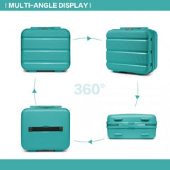 K2092L - Kono Bright Hard Shell PP Suitcase With TSA Lock And Vanity Case 4 Pieces Set - Classic Collection - Blue