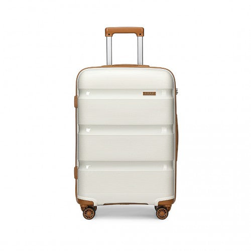 K2092L - Kono 28 Inch Bright Hard Shell PP Suitcase - Classic Collection - Cream