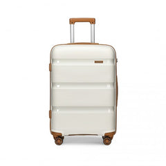 K2092L - Kono 24 Inch Bright Hard Shell PP Suitcase - Classic Collection - Cream