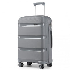 K2092L - Kono 24 Inch Bright Hard Shell PP Suitcase - Classic Collection - Grey