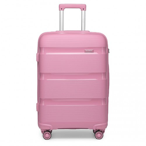 K2092L - Kono 24 Inch Bright Hard Shell PP Suitcase - Classic Collection - Pink