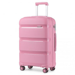 K2092L - Kono 24 Inch Bright Hard Shell PP Suitcase - Classic Collection - Pink