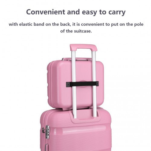 K2092L - Kono 14 Inch Bright Hard Shell PP Vanity Case - Pink