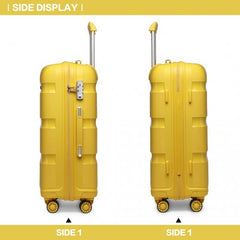 K2092L - Kono 28 Inch Bright Hard Shell PP Suitcase - Classic Collection - Yellow