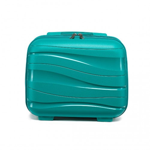 K2094L - Kono 14 Inch Lightweight Polypropylene Hard Shell Vanity Case - Teal