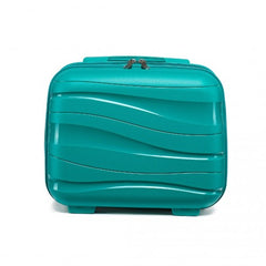 K2094L - Kono 14 Inch Lightweight Polypropylene Hard Shell Vanity Case - Teal