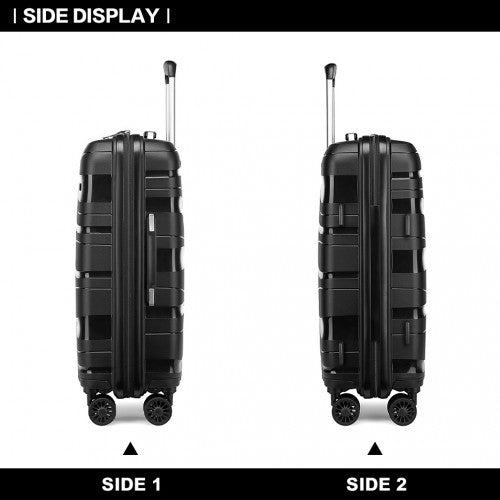 K2094L - Kono 28 Inch Lightweight Polypropylene Hard Shell Suitcase With TSA Lock - Black