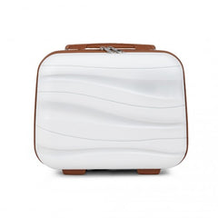 K2094L - Kono 14 Inch Lightweight Polypropylene Hard Shell Vanity Case - Cream