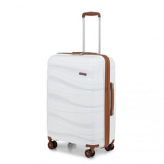 K2094L - Kono 24 Inch Lightweight Polypropylene Hard Shell Suitcase With TSA Lock - Cream