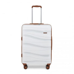 K2094L - Kono 24 Inch Lightweight Polypropylene Hard Shell Suitcase With TSA Lock - Cream