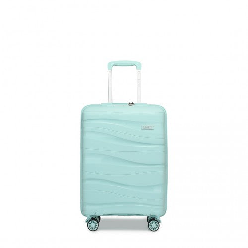 K2094L - Kono 20 Inch Lightweight Polypropylene Hard Shell Suitcase With TSA Lock - Mint Green