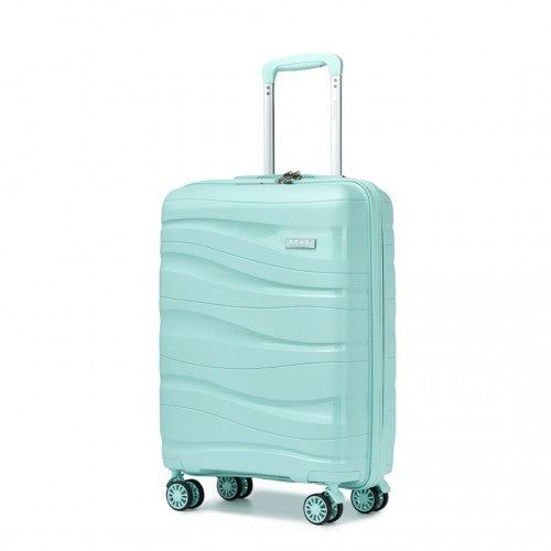 K2094L - Kono 20 Inch Lightweight Polypropylene Hard Shell Suitcase With TSA Lock - Mint Green