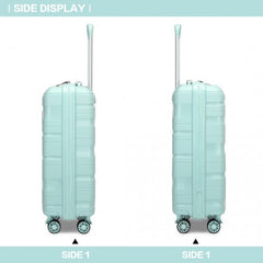 K2094L - Kono 20 Inch Lightweight Polypropylene Hard Shell Suitcase With TSA Lock - Mint Green