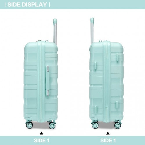 K2094L - Kono 24 Inch Lightweight Polypropylene Hard Shell Suitcase With TSA Lock - Mint Green