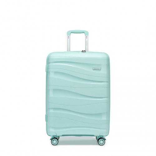 K2094L - Kono 24 Inch Lightweight Polypropylene Hard Shell Suitcase With TSA Lock - Mint Green