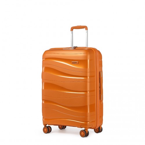 K2094L - Kono 24 Inch Lightweight Polypropylene Hard Shell Suitcase With TSA Lock - Orange