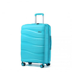 K2094L - Kono 24 Inch Lightweight Polypropylene Hard Shell Suitcase With TSA Lock - Blue