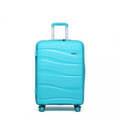 K2094L - Kono 24 Inch Lightweight Polypropylene Hard Shell Suitcase With TSA Lock - Blue