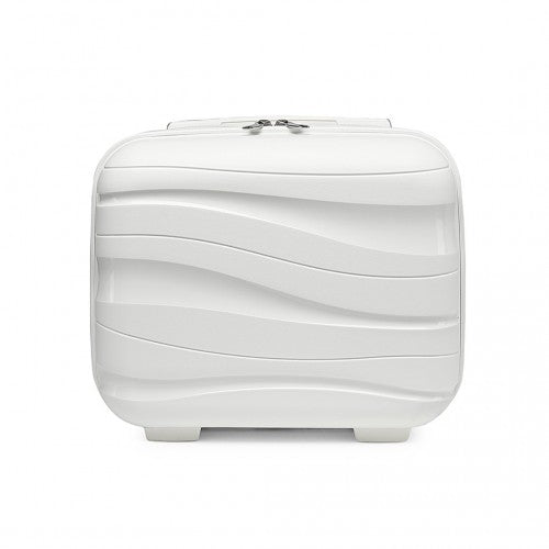 K2094L - Kono 14 Inch Lightweight Polypropylene Hard Shell Vanity Case - Cream White