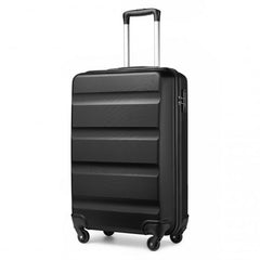 K2191L - Kono 19 Inch Cabin Size Carry On Suitcase - Streamlined Lightweight ABS Hardshell with Secure TSA Lock - Black