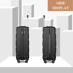 K2191L - Kono 19 Inch Cabin Size Carry On Suitcase - Streamlined Lightweight ABS Hardshell with Secure TSA Lock - Black