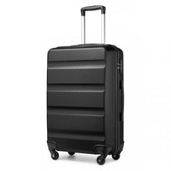 K2191L - Kono 28 Inch Check in Luggage - Streamlined ABS Hardshell Suitcase with Secure TSA Lock - Black