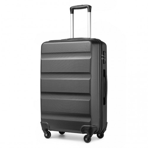 K2191L - Kono 28 Inch Check in Luggage - Streamlined ABS Hardshell Suitcase with Secure TSA Lock - Grey