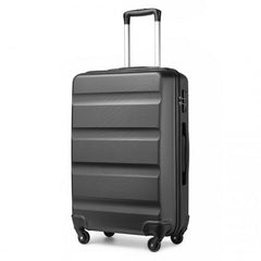 K2191L - Kono 28 Inch Check in Luggage - Streamlined ABS Hardshell Suitcase with Secure TSA Lock - Grey