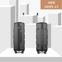 K2191L - Kono 28 Inch Check in Luggage - Streamlined ABS Hardshell Suitcase with Secure TSA Lock - Grey