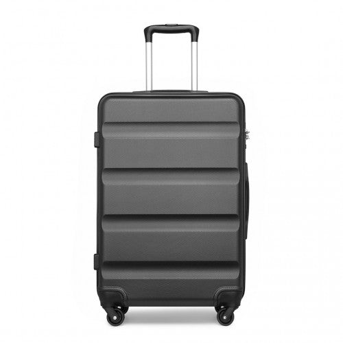 K2191L - Kono 28 Inch Check in Luggage - Streamlined ABS Hardshell Suitcase with Secure TSA Lock - Grey