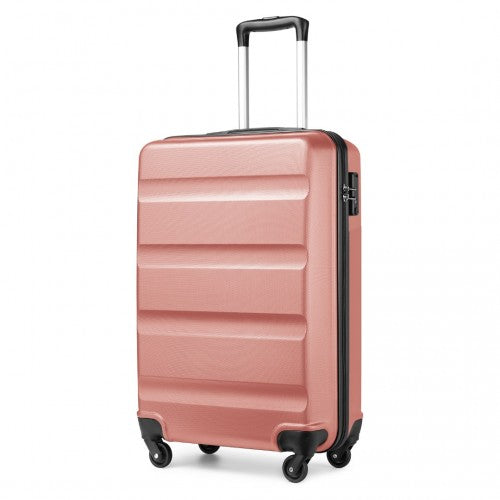 K2191L - Kono 19 Inch Cabin Size Carry On Suitcase - Streamlined Lightweight ABS Hardshell with Secure TSA Lock - Nude