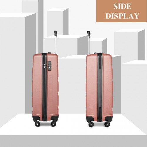 K2191L - Kono 19 Inch Cabin Size Carry On Suitcase - Streamlined Lightweight ABS Hardshell with Secure TSA Lock - Nude